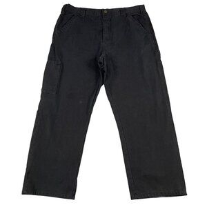 Smith's Workwear Black Heavy Duty Canvas Carpenter Pants Sz 40 x 30